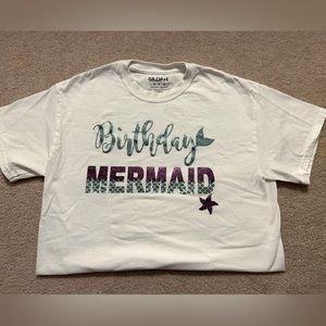 Birthday Mermaid shirt. NEVER WORN.